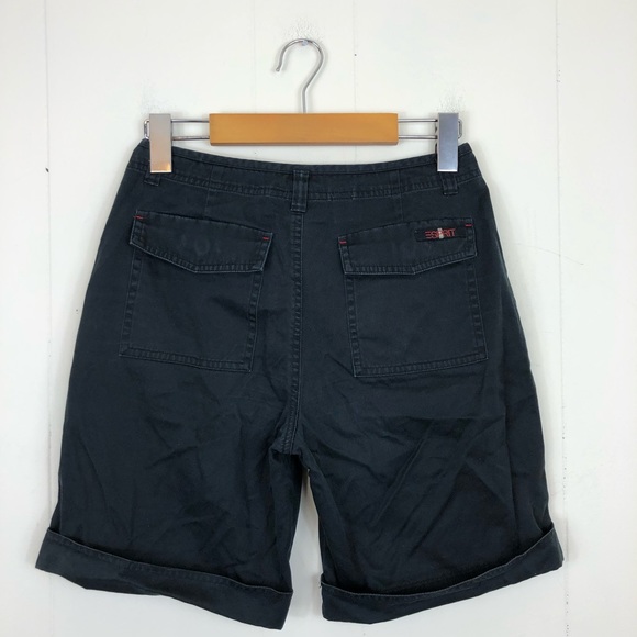 Esprit High Rise Black Khaki Shorts Sz 2 - Picture 5 of 7